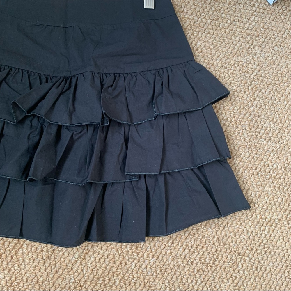 Black Tiered Mini Skirt Ruffle Cake Skirt S Built-in Shorts - Picture 3 of 5